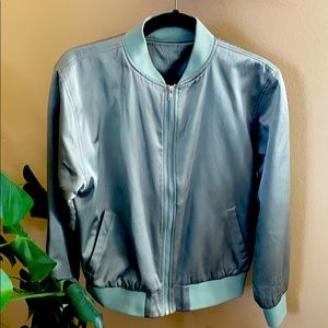 MAP Sage green satin bomber jacket